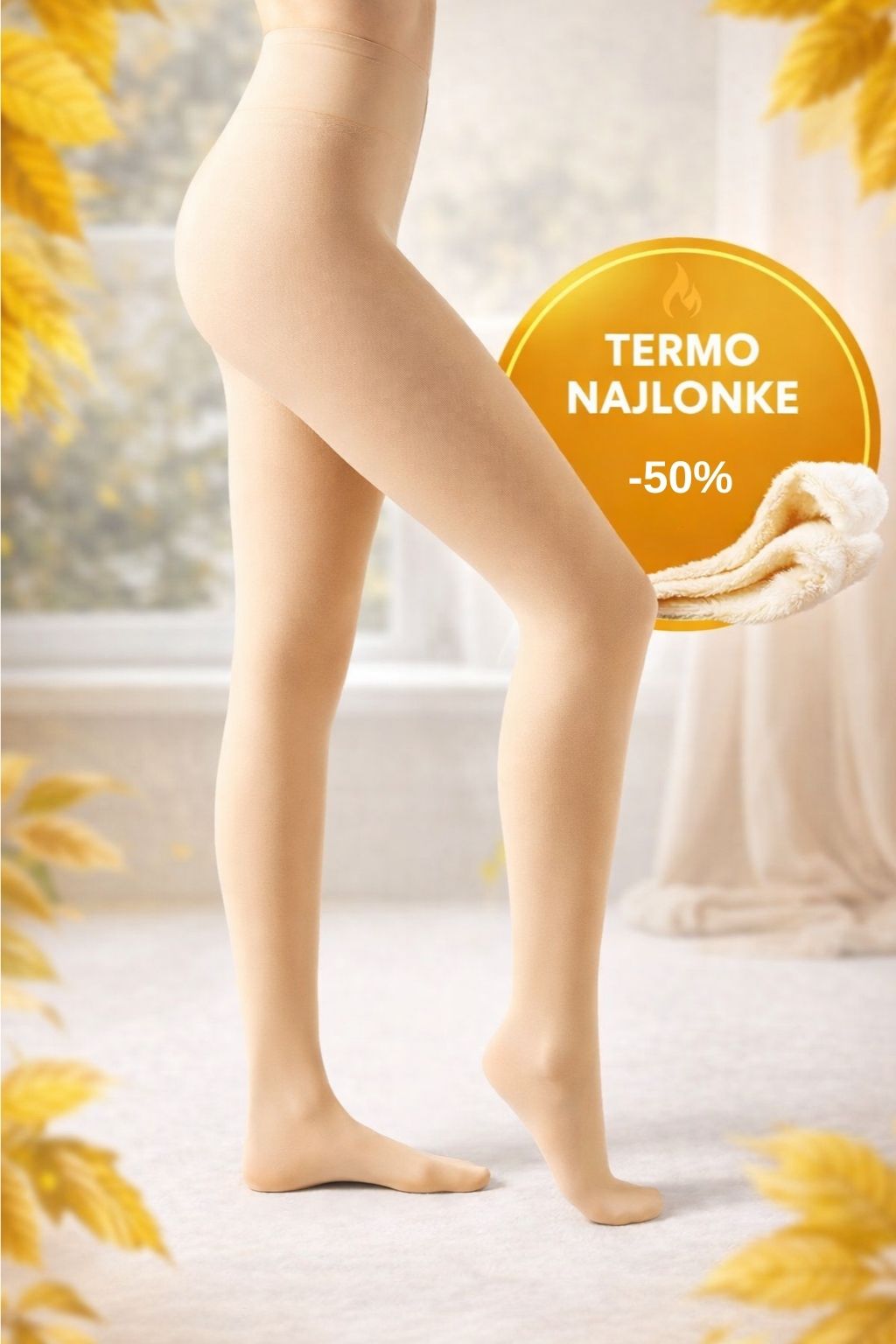 ❄️ Termo Najlonke Nude - Grije, zateže i vizualno skriva celulit!