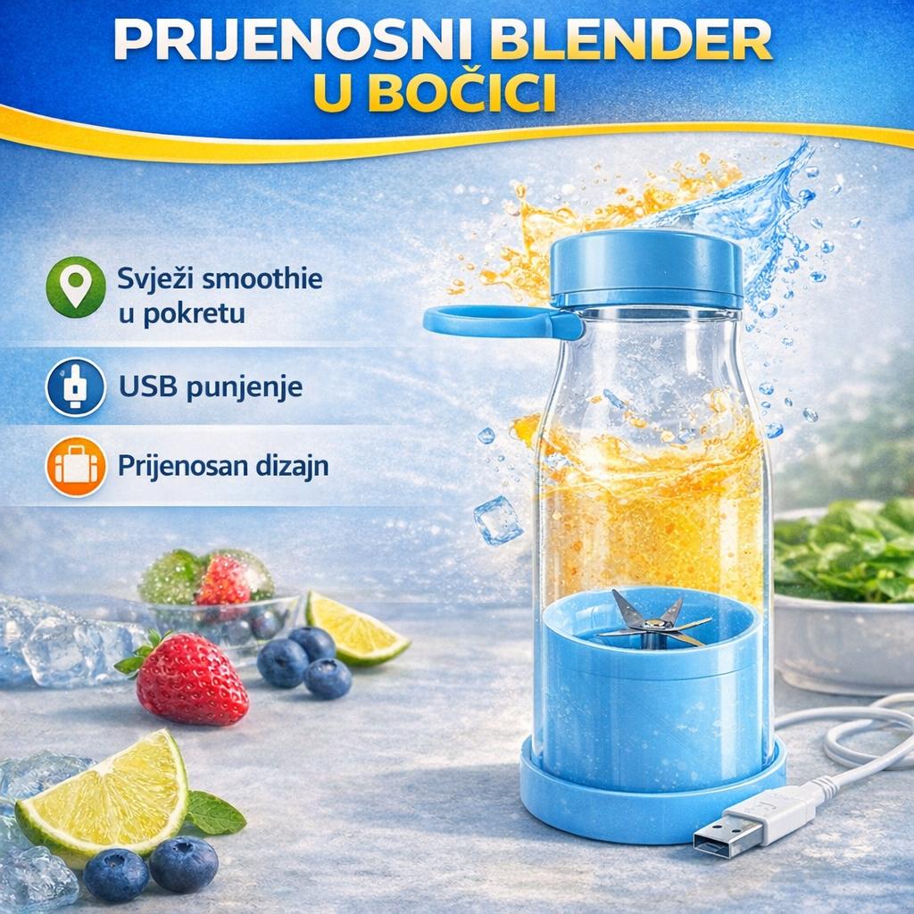 Prijenosni blender u bočici – svježi smoothie bilo gdje, bilo kada! (420 ml) ⚡